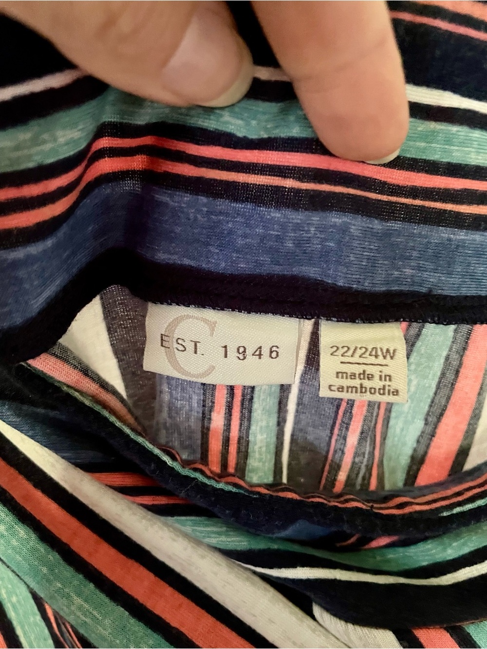 Striped A-Line Midi Skirt - Blue & Pink
Size 22/24 W - Picture 3 of 11